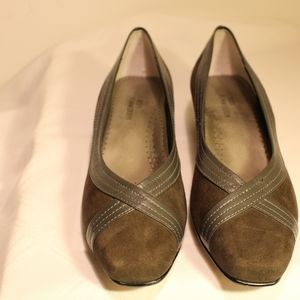 Ros Hommerson Women's Brown Suede Cross Toe Shoes
